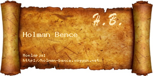 Holman Bence névjegykártya